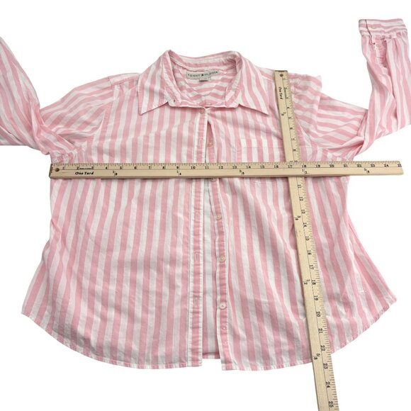Tommy Hilfiger Pink & White Striped Button-Up Shirt XL Long Sleeves - Picture 3 of 4